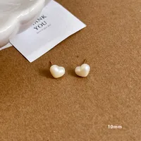 1 Pair Simple Style Heart Shape Plating Alloy Ear Studs sku image 5