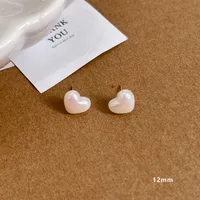 1 Pair Simple Style Heart Shape Plating Alloy Ear Studs sku image 8