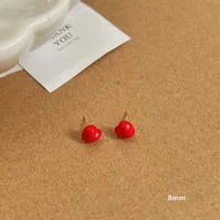 1 Pair Simple Style Heart Shape Plating Alloy Ear Studs sku image 3