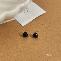 1 Pair Simple Style Heart Shape Plating Alloy Ear Studs sku image 2