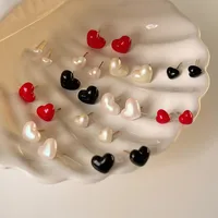 1 Pair Simple Style Heart Shape Plating Alloy Ear Studs main image 5