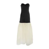 Women's Sheath Dress Vacation Simple Style Strapless Backless Sleeveless Color Block Maxi Long Dress Holiday main image 4