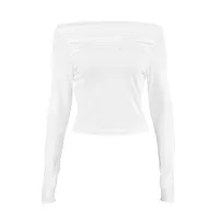 Women's T-shirt Long Sleeve T-Shirts Vacation Simple Style Solid Color main image 2
