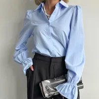 Women's Blouse Long Sleeve Blouses Vacation Simple Style Solid Color sku image 2