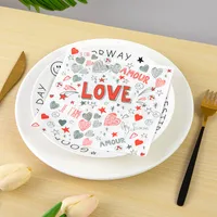 Valentine'S Day Romantic Love Heart Shape Virgin Wood Pulp Party Supplies Tableware main image 4