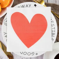 Valentine'S Day Romantic Love Heart Shape Virgin Wood Pulp Party Supplies Tableware sku image 1