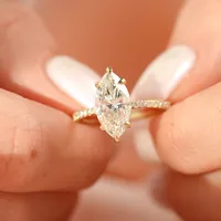 14K Gold Plated White Gold Plated 925 Sterling Silver Zircon Geometric Rings 925 Sterling Silver Rings main image 1