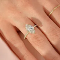 14K Gold Plated White Gold Plated 925 Sterling Silver Zircon Geometric Rings 925 Sterling Silver Rings main image 2