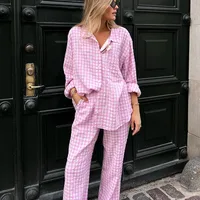 Holiday Women's Vacation Simple Style Plaid Polyester Pants Sets Shorts Sets main image 2