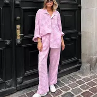 Holiday Women's Vacation Simple Style Plaid Polyester Pants Sets Shorts Sets main image 1