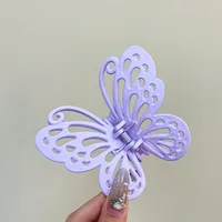 Women's Sweet Solid Color Butterfly Plastic Hollow Out Hair Claws main image 3