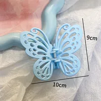 Women's Sweet Solid Color Butterfly Plastic Hollow Out Hair Claws sku image 3