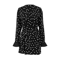 Women's Sheath Dress Vacation Simple Style V Neck Long Sleeve Polka Dots Above Knee Holiday main image 4