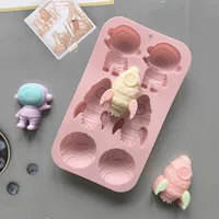 Cute Earth Astronaut Rocket Silica Gel Bakeware 1 Piece main image 3