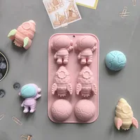 Cute Earth Astronaut Rocket Silica Gel Bakeware 1 Piece main image 4