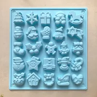 Christmas Cute Christmas Tree Santa Claus Solid Color Silica Gel Bakeware 1 Piece sku image 5