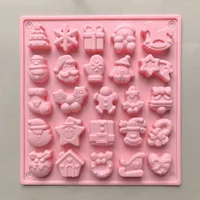 Christmas Cute Christmas Tree Santa Claus Solid Color Silica Gel Bakeware 1 Piece sku image 3