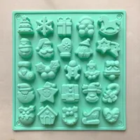 Christmas Cute Christmas Tree Santa Claus Solid Color Silica Gel Bakeware 1 Piece sku image 4