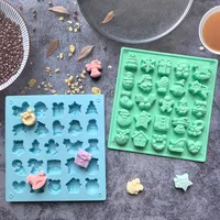 Christmas Cute Christmas Tree Santa Claus Solid Color Silica Gel Bakeware 1 Piece main image 4