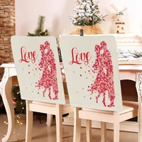 Romantic Letter Heart Shape Polyester Chair Cover sku image 24
