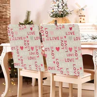 Romantic Letter Heart Shape Polyester Chair Cover sku image 34
