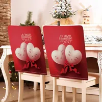 Romantic Letter Heart Shape Polyester Chair Cover sku image 10