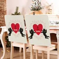 Romantic Letter Heart Shape Polyester Chair Cover sku image 2