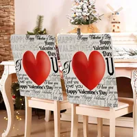 Romantic Letter Heart Shape Polyester Chair Cover sku image 29