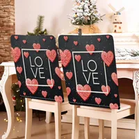 Romantic Letter Heart Shape Polyester Chair Cover sku image 19
