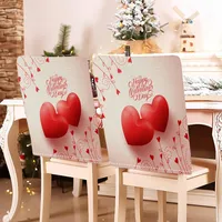 Romantic Letter Heart Shape Polyester Chair Cover sku image 23