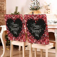 Romantic Letter Heart Shape Polyester Chair Cover sku image 31