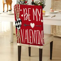 Romantic Cartoon Letter Polyester Chair Cover sku image 4