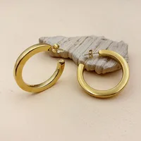 1 Pair Vintage Style French Style Simple Style Geometric 304 Stainless Steel 18K Gold Plated Hoop Earrings main image 1