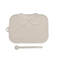 Cute Cherry Solid Color Bow Knot Silica Gel Placemat 1 Piece sku image 16