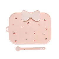 Cute Cherry Solid Color Bow Knot Silica Gel Placemat 1 Piece main image 5