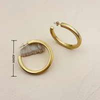 1 Pair Vintage Style French Style Simple Style Geometric 304 Stainless Steel 18K Gold Plated Hoop Earrings main image 2