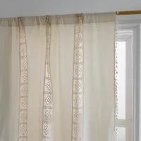 Casual Splicing Checkered Polyester Cotton Fabric Curtains main image 3