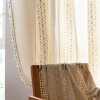 Casual Splicing Checkered Polyester Cotton Fabric Curtains main image 1