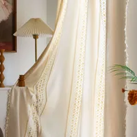 Casual Splicing Checkered Polyester Cotton Fabric Curtains main image 4