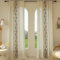 Pastoral Plant Tassel Polyester Fabric Curtains main image 1