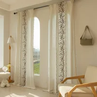 Pastoral Plant Tassel Polyester Fabric Curtains main image 2