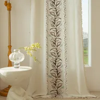 Pastoral Plant Tassel Polyester Fabric Curtains main image 3