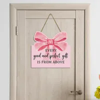 Sweet Letter Bow Knot Wood Pendant main image 3