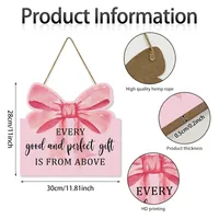 Sweet Letter Bow Knot Wood Pendant main image 2