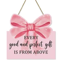 Sweet Letter Bow Knot Wood Pendant main image 5