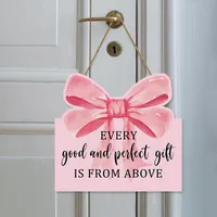 Sweet Letter Bow Knot Wood Pendant main image 4