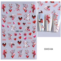 Sweet Letter Heart Shape Rose PVC Nail Decoration Accessories sku image 1