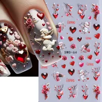 Sweet Letter Heart Shape Rose PVC Nail Decoration Accessories main image 2