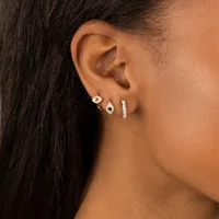 1 Piece Retro Geometric Devil's Eye Copper Earrings Ear Studs main image 3