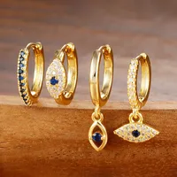 1 Piece Retro Geometric Devil's Eye Copper Earrings Ear Studs main image 5